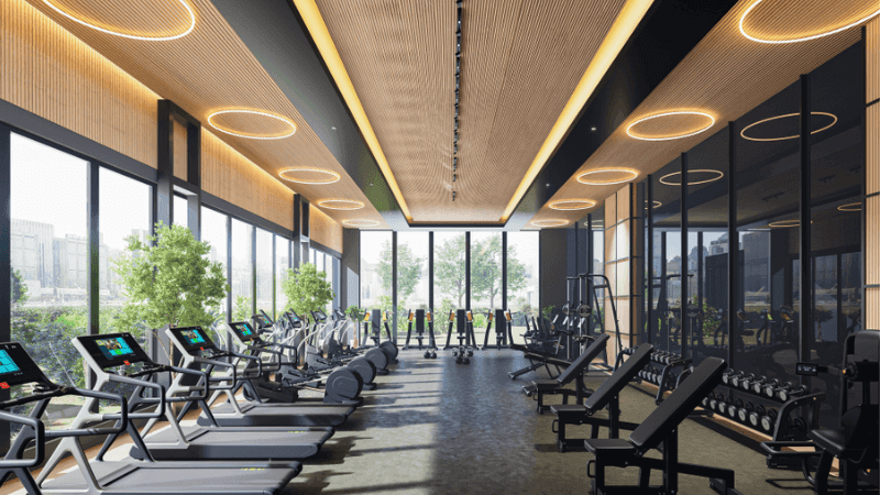 

Swimming pool and lifestyle amenities at Samana Hills South Dubai residential community

